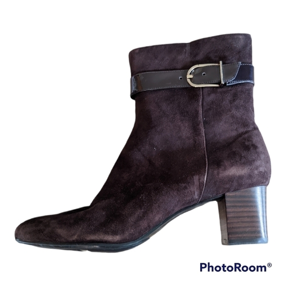 𝅺Bandolino Brown Suede Ankle Boots Size 9.5 GUC - Picture 1 of 5